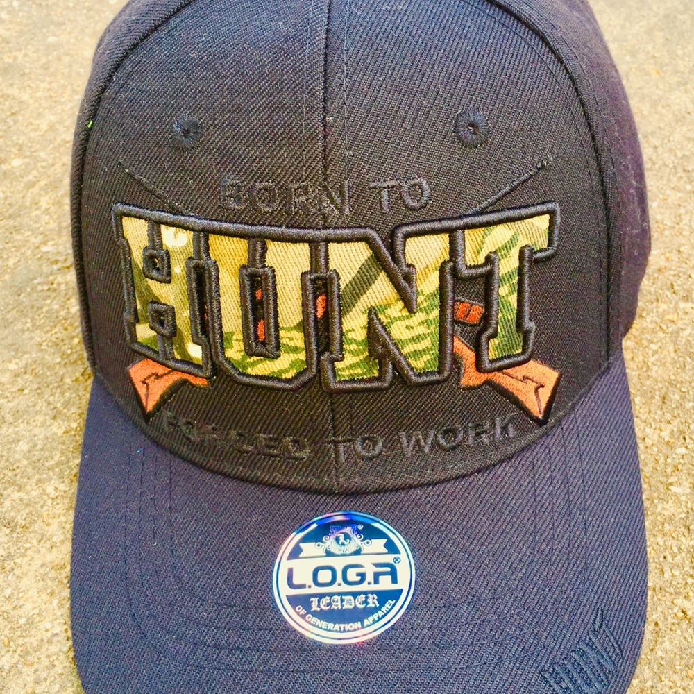Embroidered Born To Hunt Forced To Work cap.